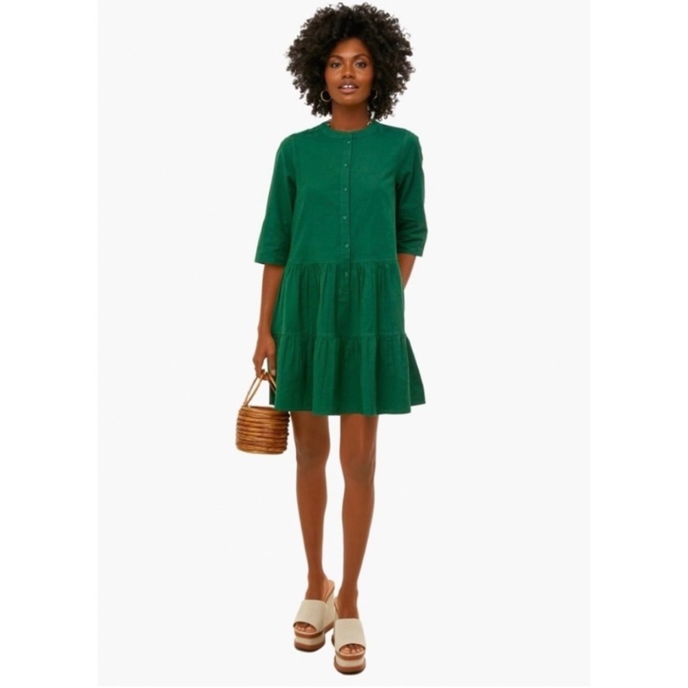 NWT APIECE APART Maurino Drop Waist Mini Dress Jadit‎ Green Linen Blend Size M